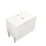 30" White Wood Freestanding Double Door Bathroom Vanity