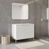 30" White Wood Freestanding Double Door Bathroom Vanity - HomeRoots - Flyclothing LLC