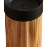 16" Brown Wood Freestanding Bathroom Vanity With Black Sink - HomeRoots - Flyclothing LLC