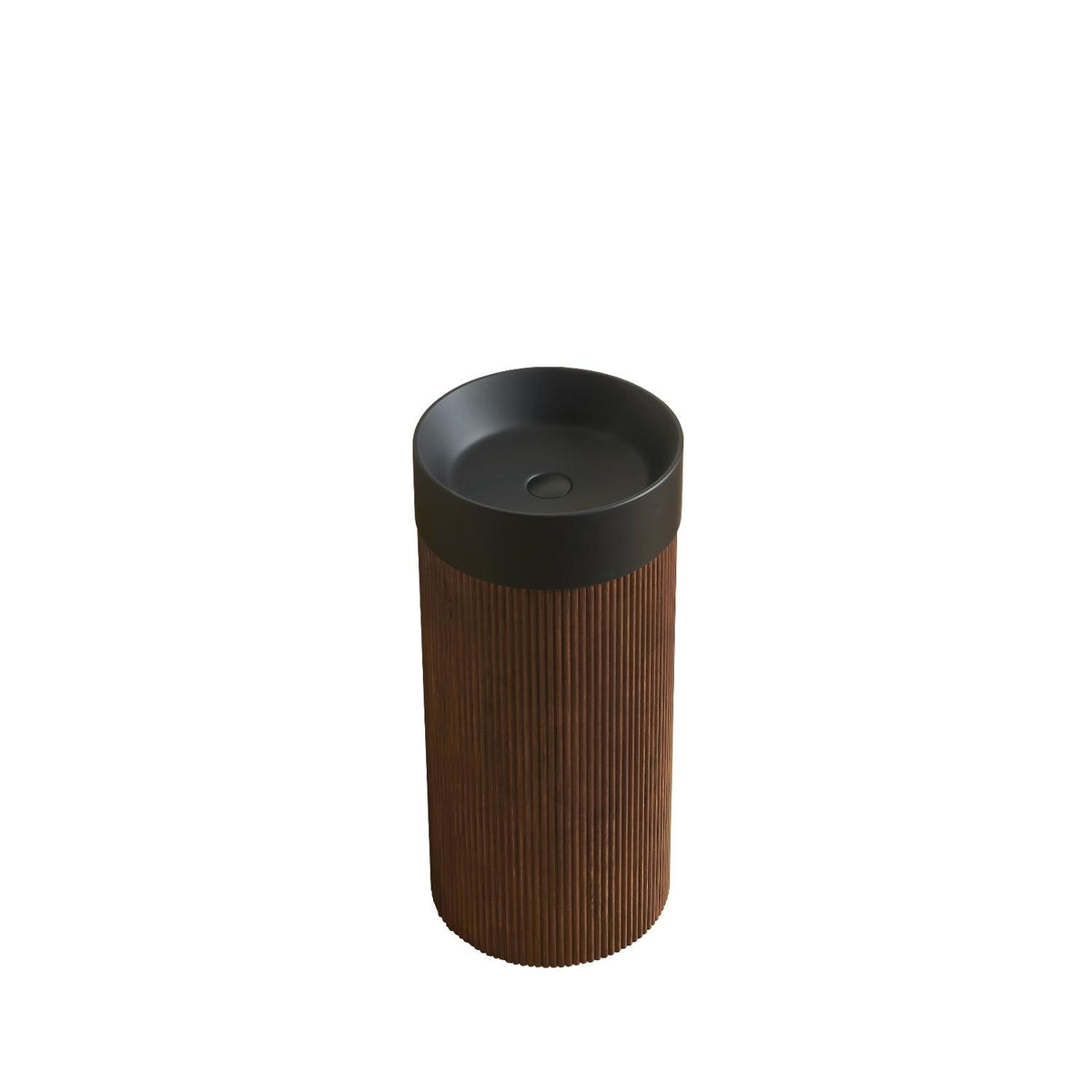 16" Brown Wood Freestanding Bathroom Vanity With Black Sink - HomeRoots - Flyclothing LLC