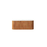 36" Brown Wood Floating Bathroom Vanity