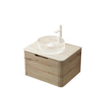 24" Brown Wood Floating Bathroom Vanity