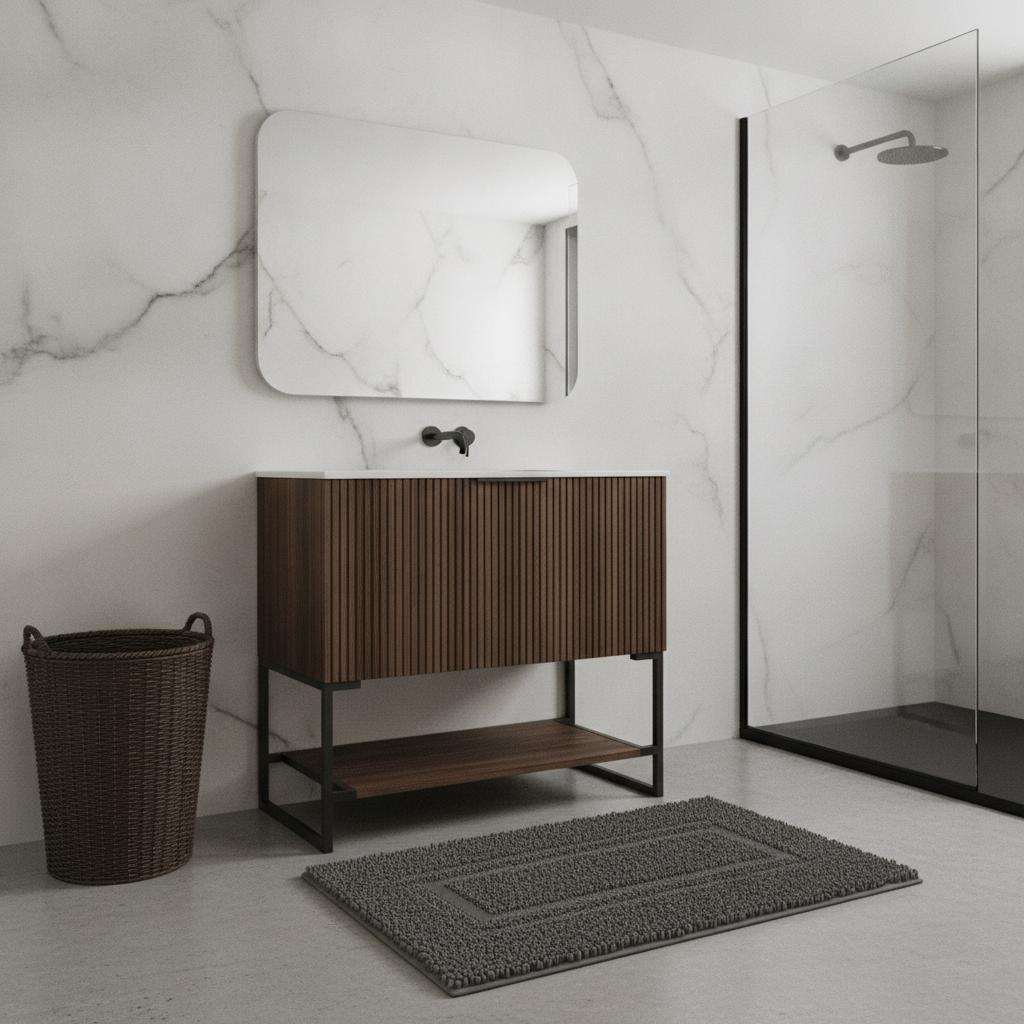 30" Brown Wood Freestanding Bathroom Vanity - HomeRoots - Flyclothing LLC