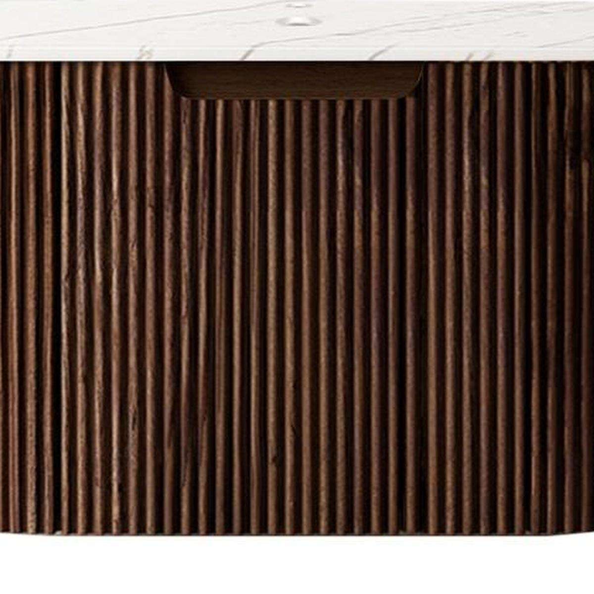 24" Brown Wood Floating Bathroom Vanity - HomeRoots - Flyclothing LLC