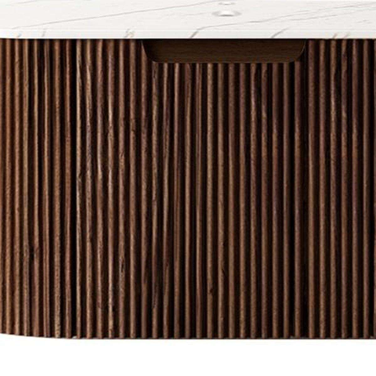 24" Brown Wood Floating Bathroom Vanity - HomeRoots - Flyclothing LLC