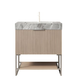 30" Brown Wood Freestanding Bathroom Vanity With White Sink - HomeRoots - Flyclothing LLC