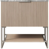 30" Brown Wood Freestanding Bathroom Vanity With White Sink - HomeRoots - Flyclothing LLC