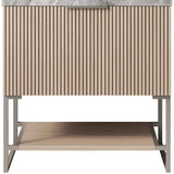 30" Brown Wood Freestanding Bathroom Vanity With White Sink - HomeRoots - Flyclothing LLC