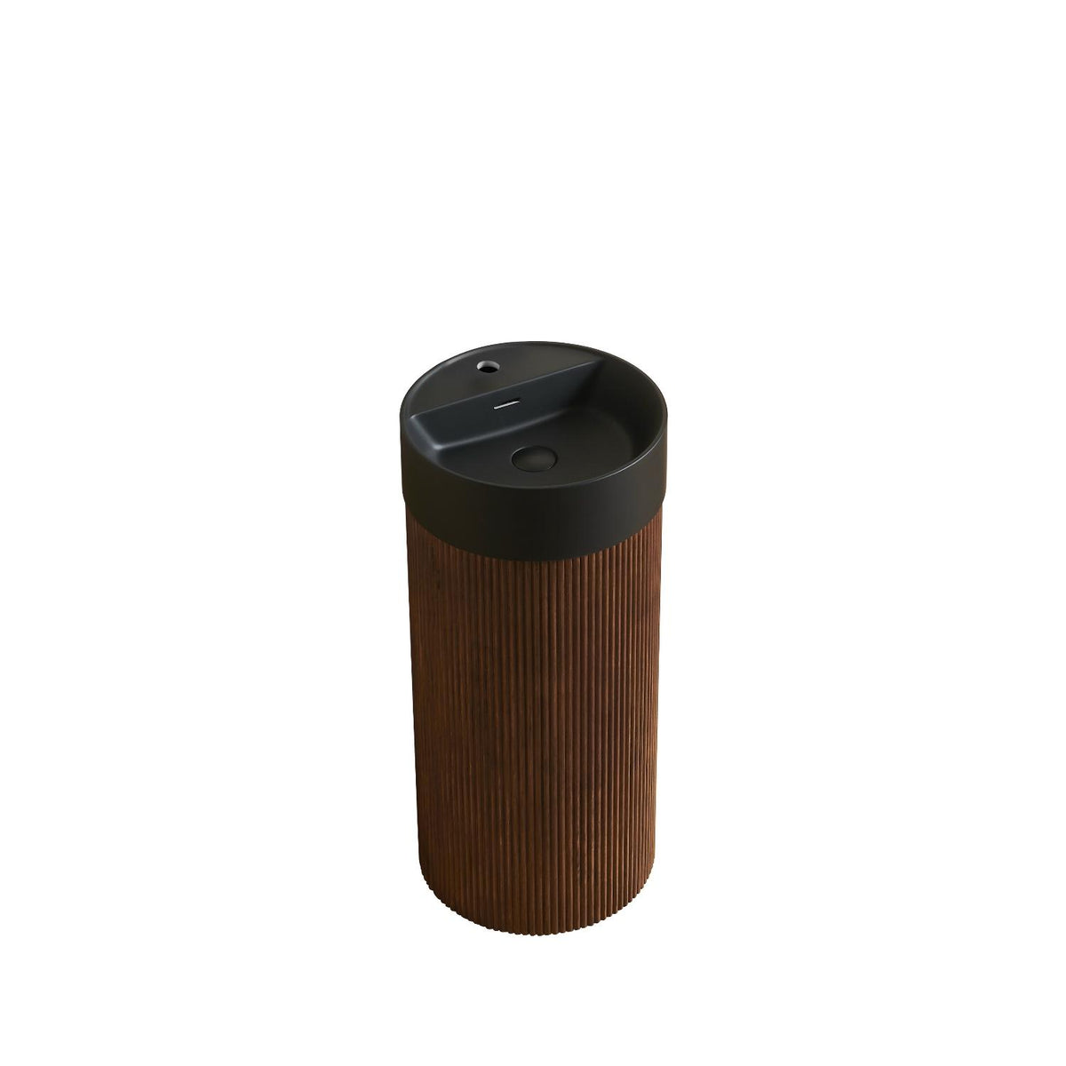 16" Brown Wood Floating Bathroom Vanity With Black Sink - HomeRoots - Flyclothing LLC
