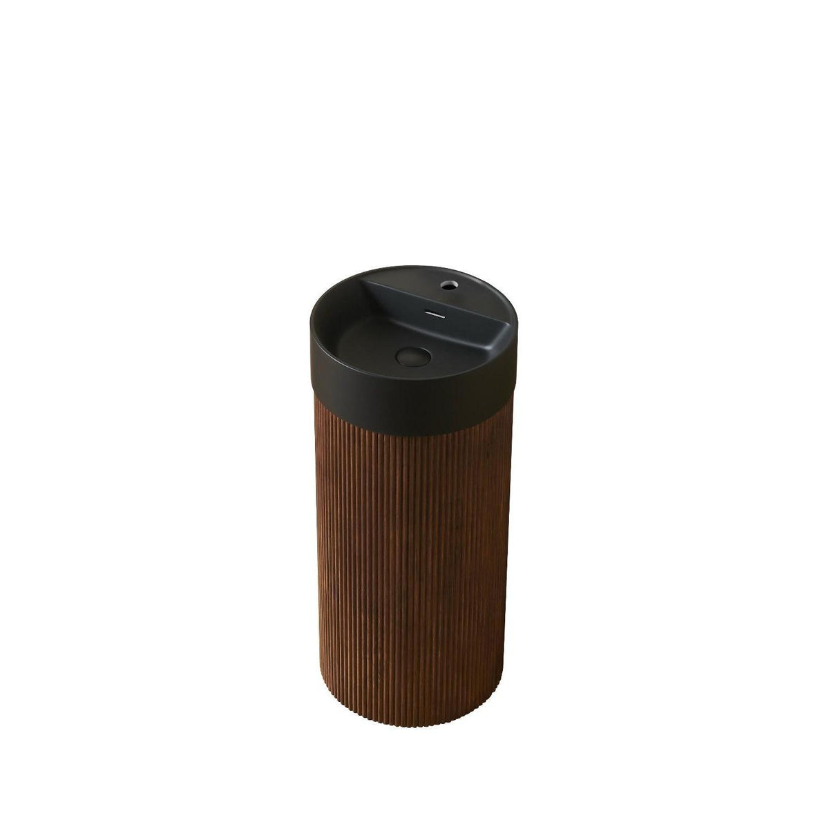 16" Brown Wood Floating Bathroom Vanity With Black Sink - HomeRoots - Flyclothing LLC