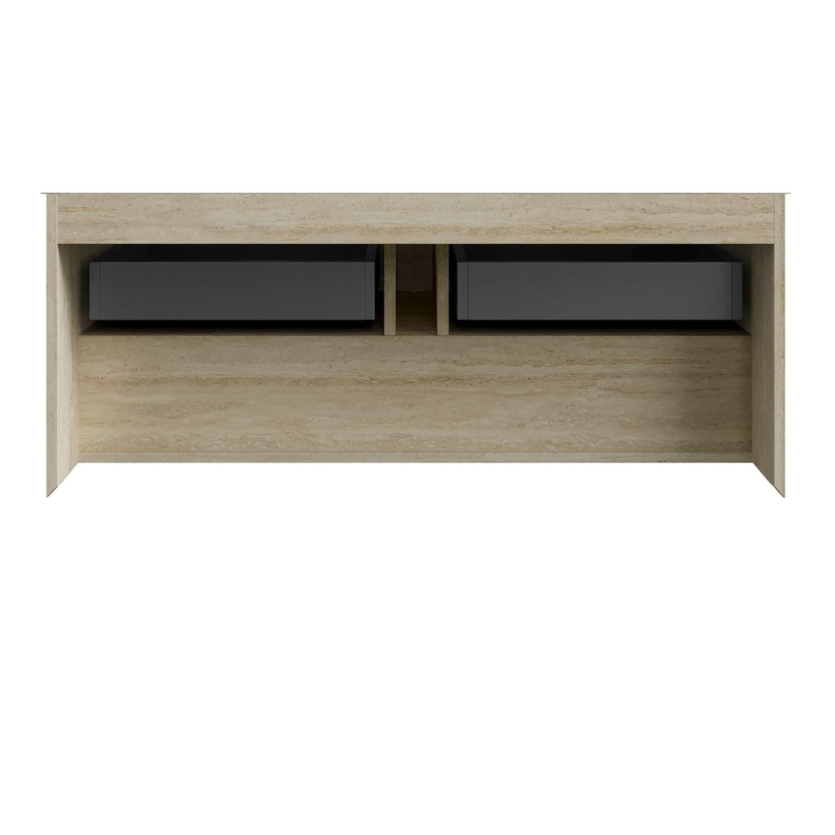 48" Brown Wood Floating Bathroom Vanity And Two Drawers