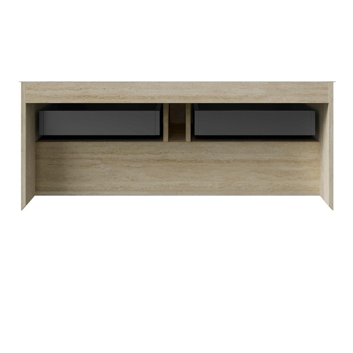 48" Brown Wood Floating Bathroom Vanity And Two Drawers