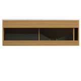 48" Brown Wood Floating Bathroom Vanity And Two Drawers - HomeRoots - Flyclothing LLC