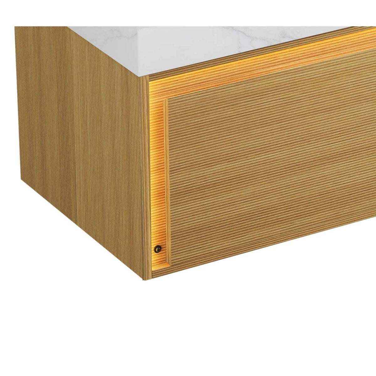 48" Brown Wood Floating Bathroom Vanity And Two Drawers - HomeRoots - Flyclothing LLC