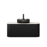 36" Black Wood Floating Bathroom Vanity With Sink - HomeRoots - Flyclothing LLC