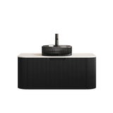 36" Black Wood Floating Bathroom Vanity With Sink - HomeRoots - Flyclothing LLC