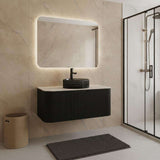36" Black Wood Floating Bathroom Vanity With Sink - HomeRoots - Flyclothing LLC