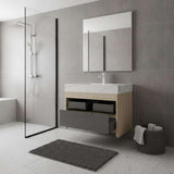 30" Brown Wood Floating Bathroom Vanity With White Sink - HomeRoots - Flyclothing LLC