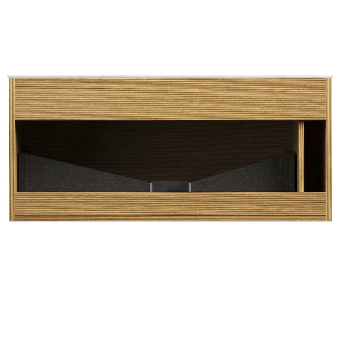 35" Brown Wood Floating Bathroom Vanity