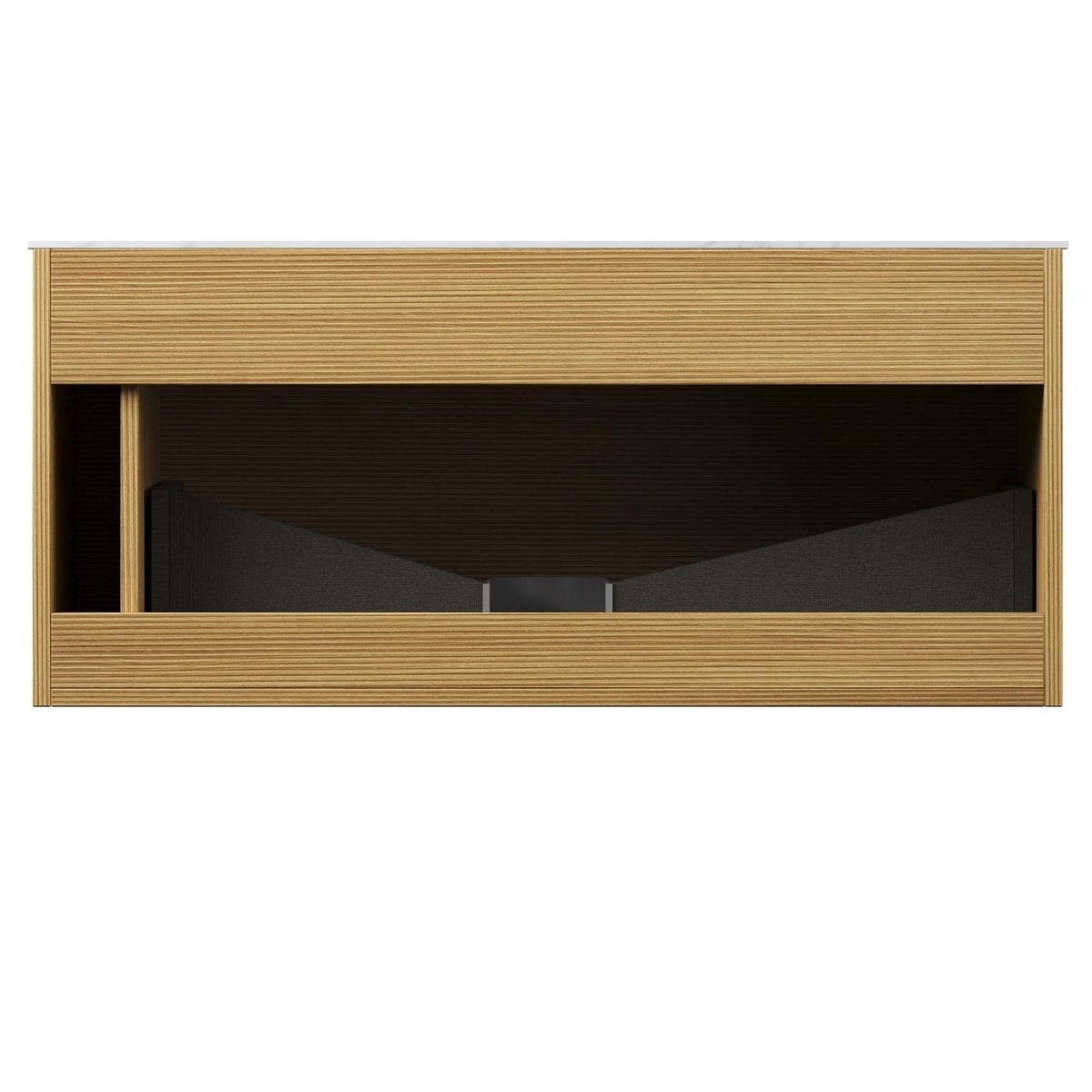 35" Brown Wood Floating Bathroom Vanity