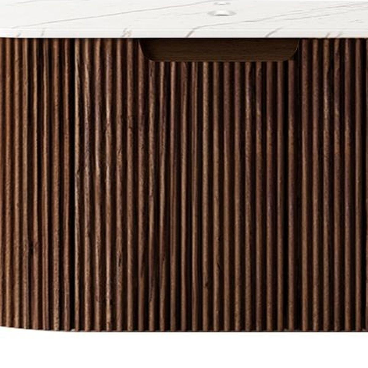 24" Brown Wood Floating Bathroom Vanity
