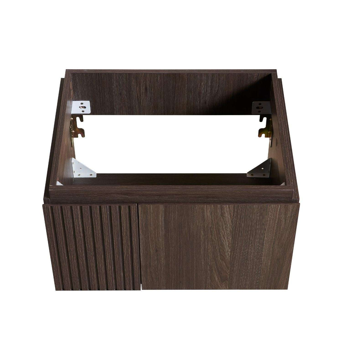 24" Brown Wood Floating Double Door Bathroom Vanity - HomeRoots - Flyclothing LLC