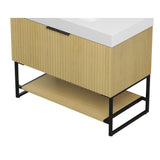 35" Brown Wood Freestanding Bathroom Vanity - HomeRoots - Flyclothing LLC