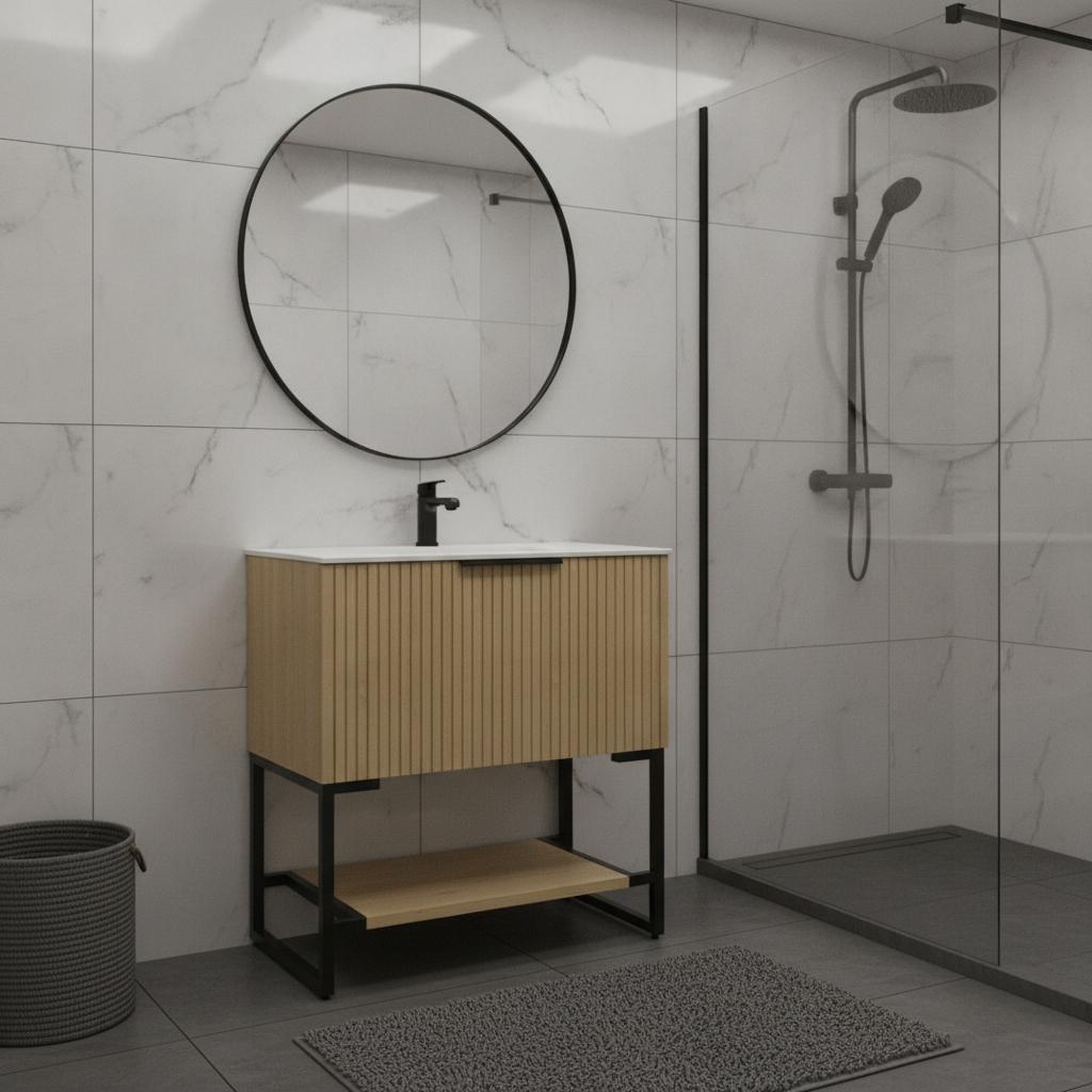 30" Brown Wood Freestanding Bathroom Vanity - HomeRoots - Flyclothing LLC