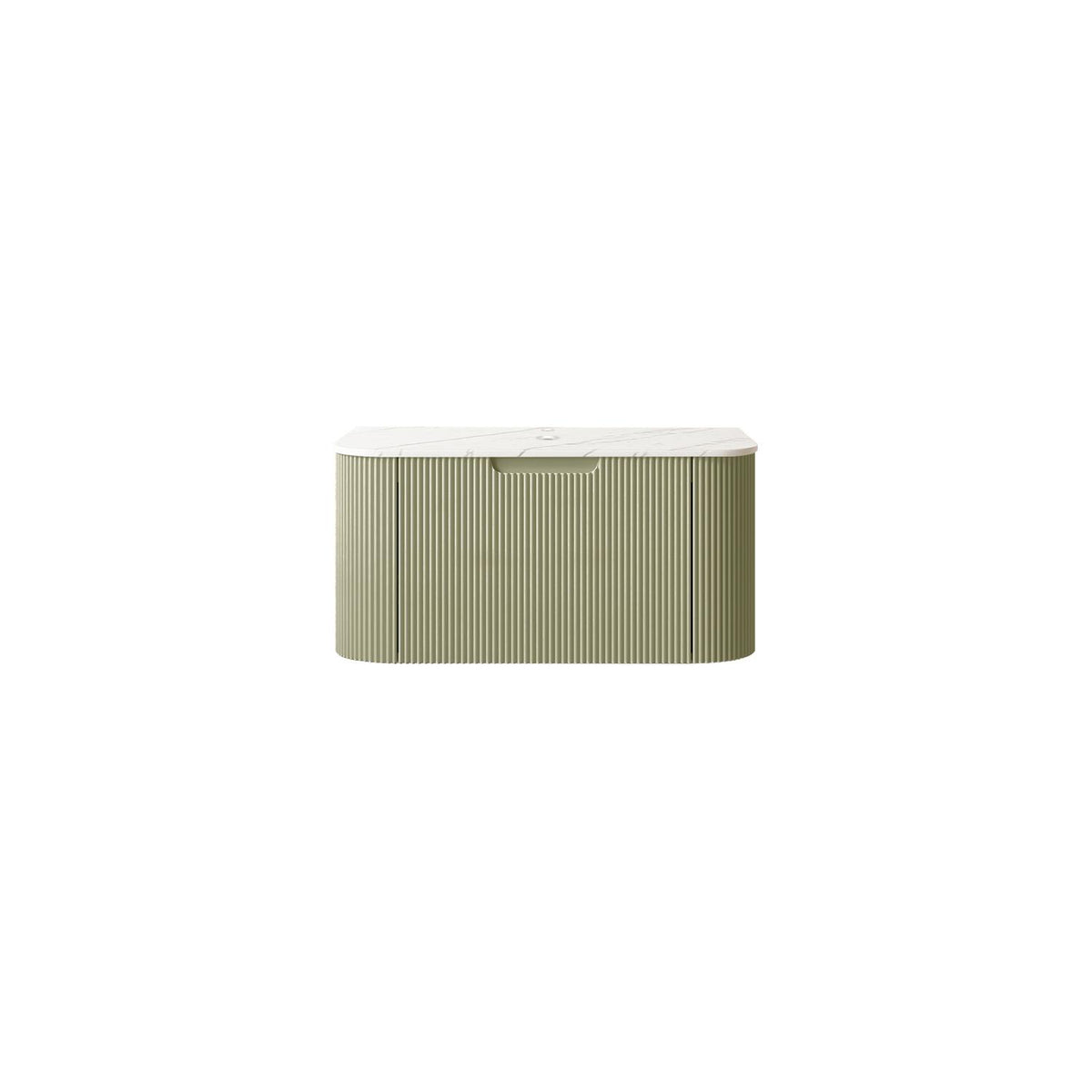30" Green Wood Floating Bathroom Vanity