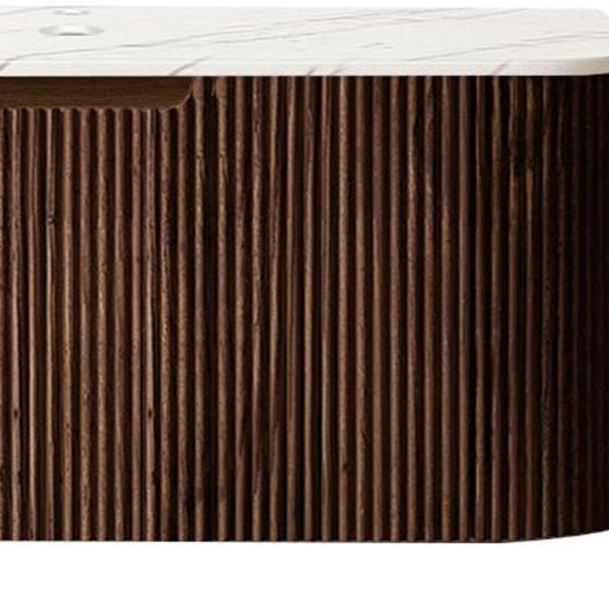 36" Brown Wood Floating Bathroom Vanity