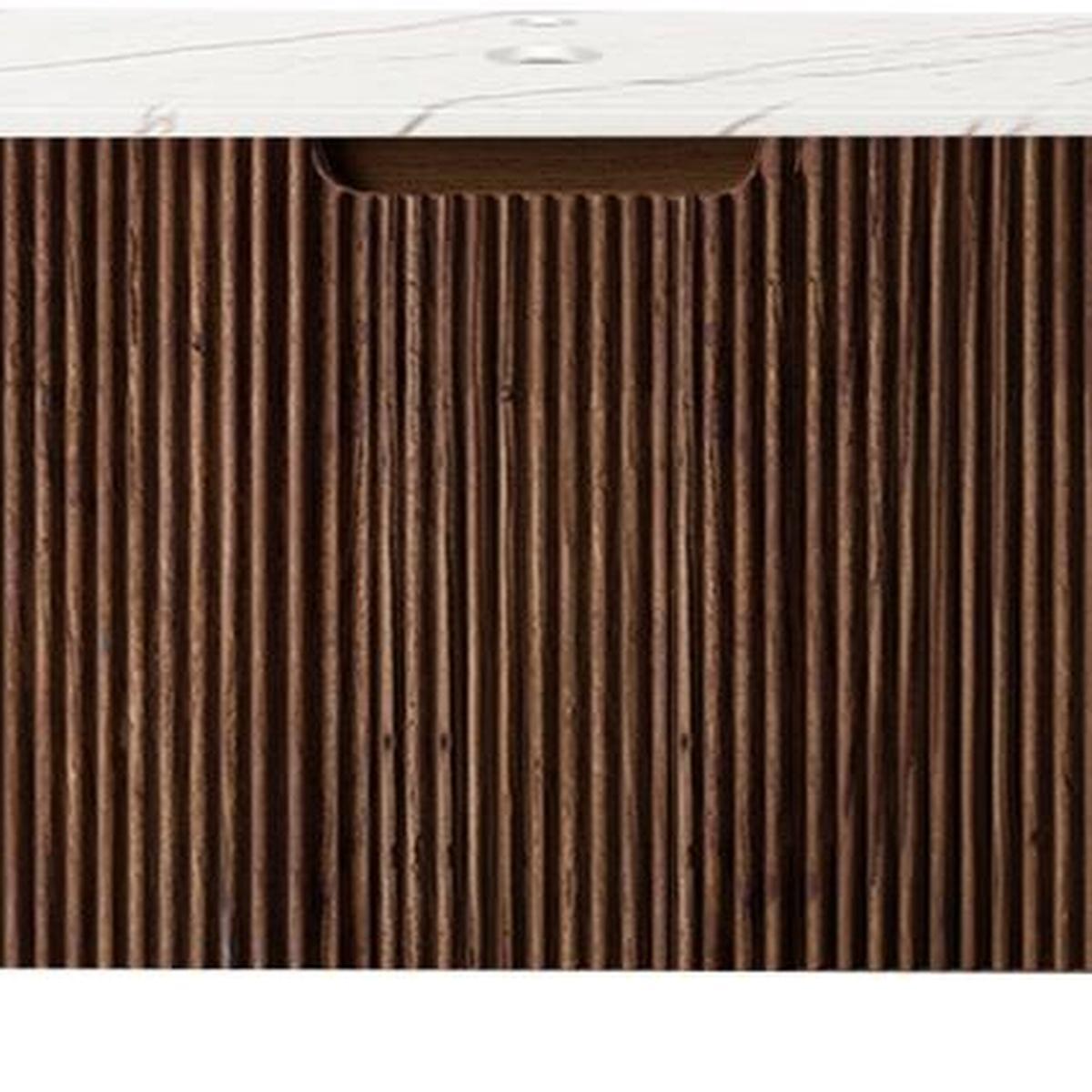 36" Brown Wood Floating Bathroom Vanity