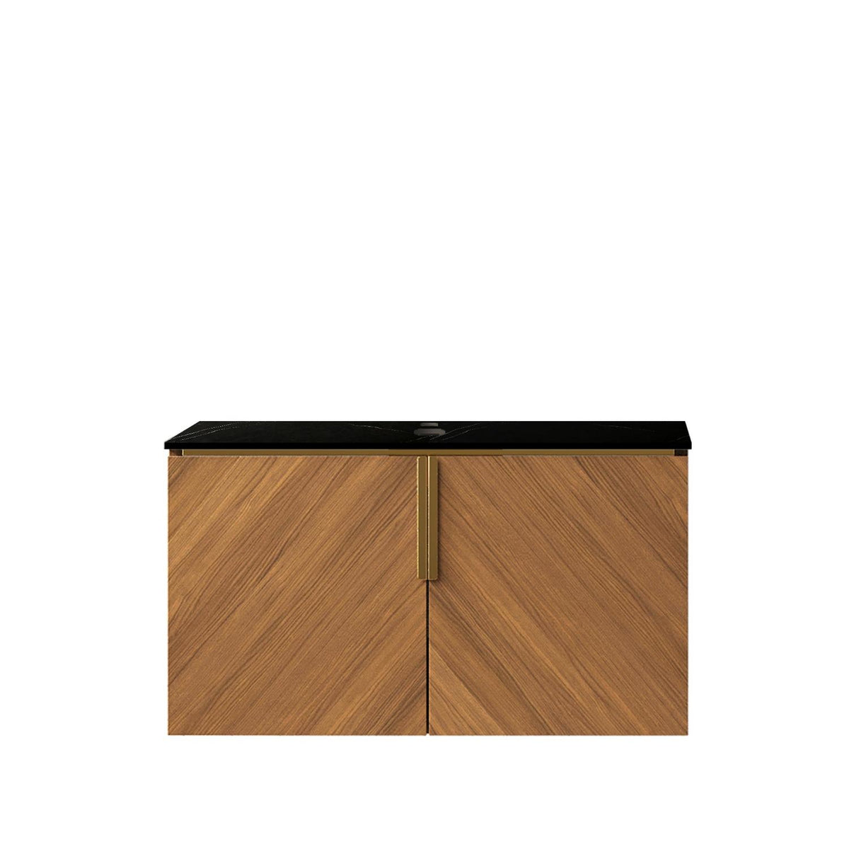 30" Brown Wood Floating Double Door Bathroom Vanity - HomeRoots - Flyclothing LLC
