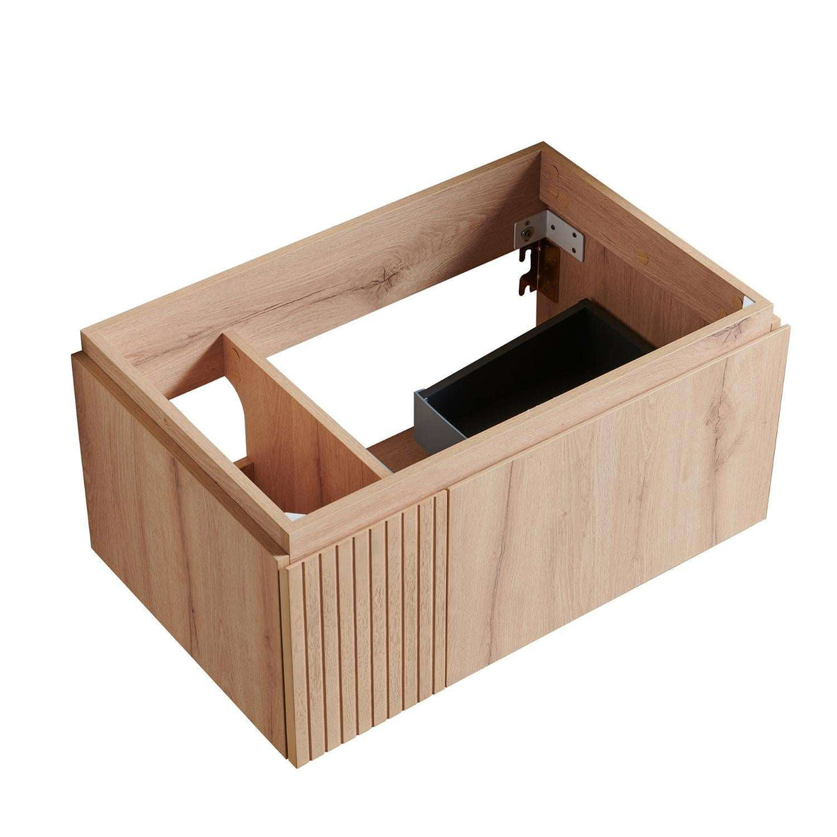 30" Brown Wood Floating Single Door Bathroom Vanity - HomeRoots - Flyclothing LLC