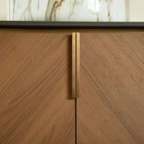 60" Brown Wood Floating Four Door Bathroom Vanity - HomeRoots - Flyclothing LLC
