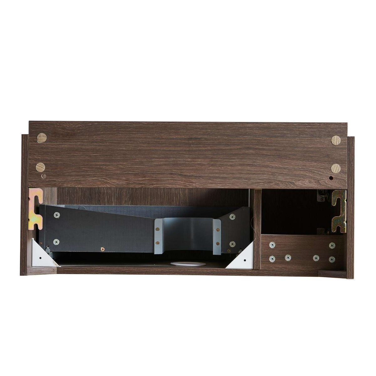 30" Brown Wood Floating Single Door Bathroom Vanity - HomeRoots - Flyclothing LLC