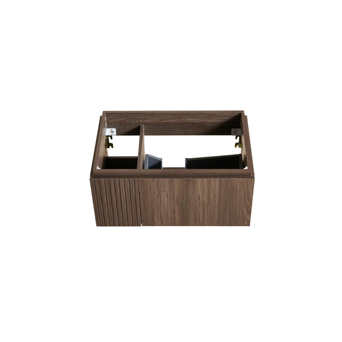 30" Brown Wood Floating Single Door Bathroom Vanity - HomeRoots - Flyclothing LLC