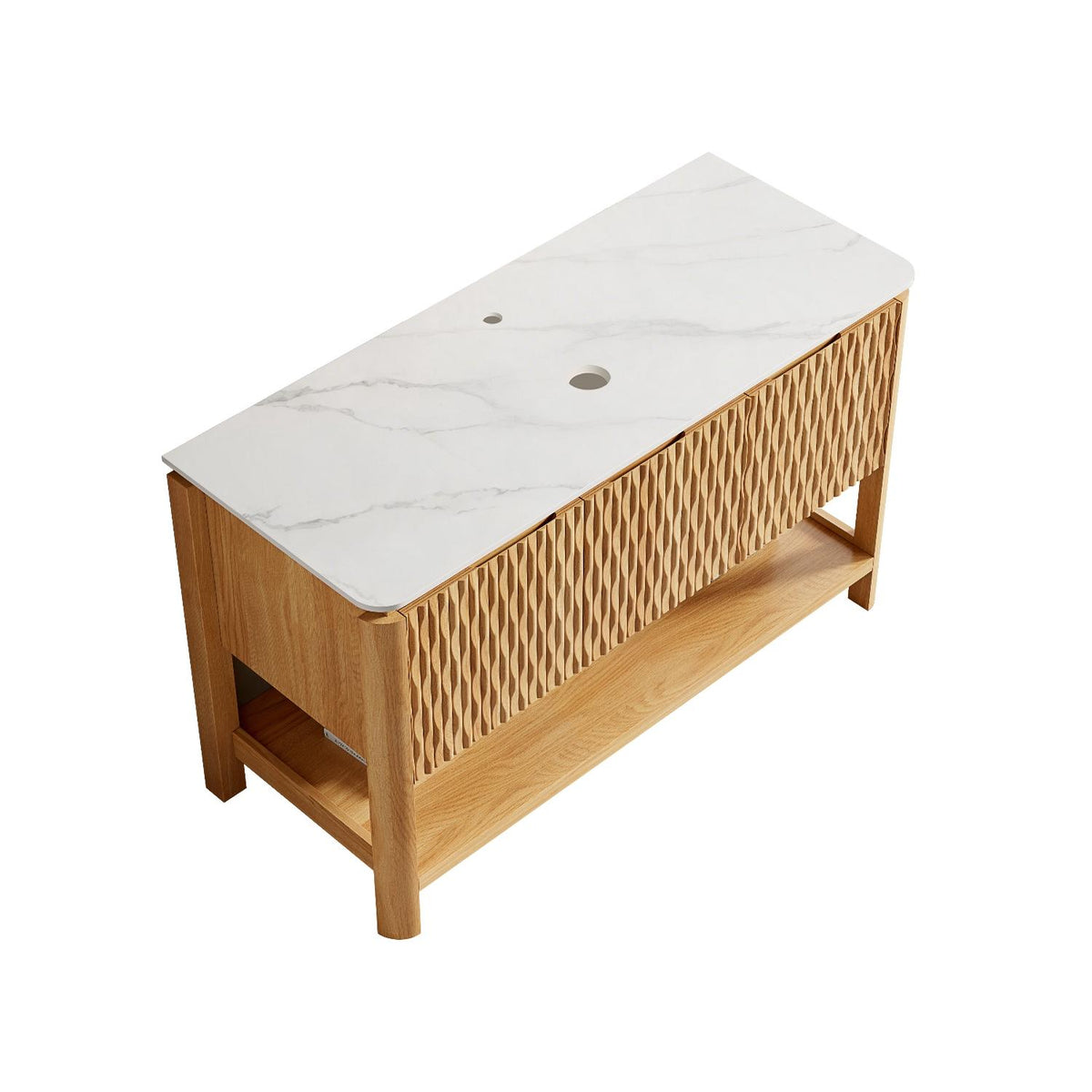 48" Gold Wood Freestanding Three Door Bathroom Vanity - HomeRoots - Flyclothing LLC