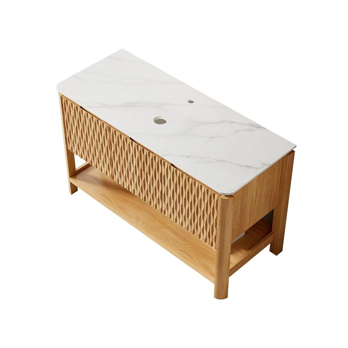 48" Gold Wood Freestanding Three Door Bathroom Vanity - HomeRoots - Flyclothing LLC