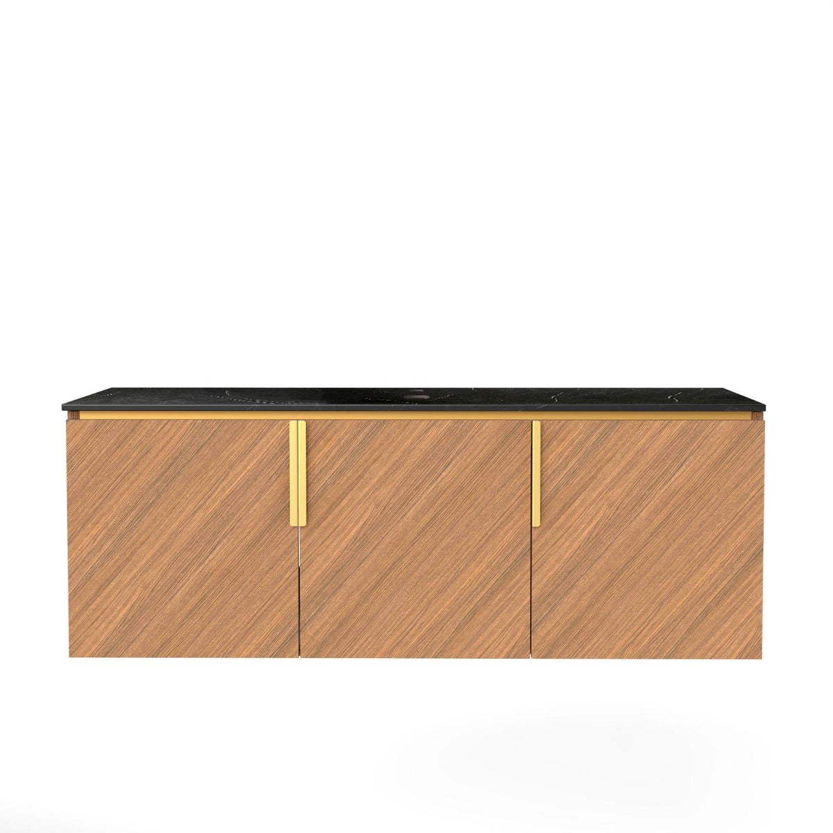 48" Brown Wood Floating Three Door Bathroom Vanity - HomeRoots - Flyclothing LLC