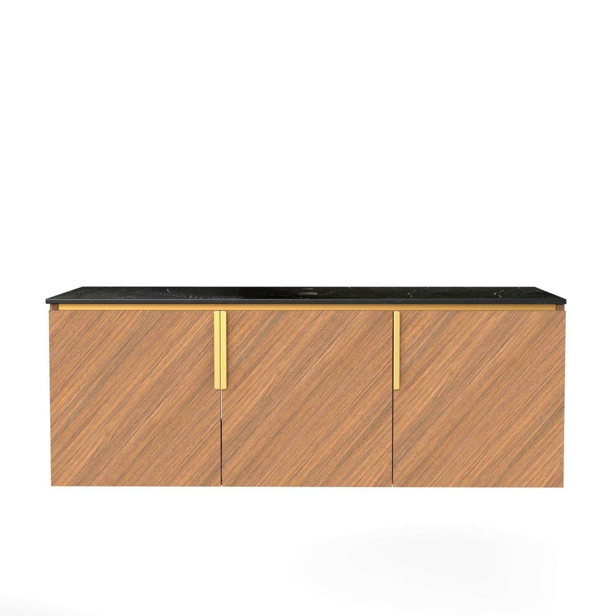 48" Brown Wood Floating Three Door Bathroom Vanity - HomeRoots - Flyclothing LLC