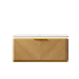 36" Brown Wood Floating Bathroom Vanity - HomeRoots - Flyclothing LLC
