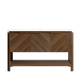 48" Brown Wood Freestanding Three Door Bathroom Vanity - HomeRoots - Flyclothing LLC