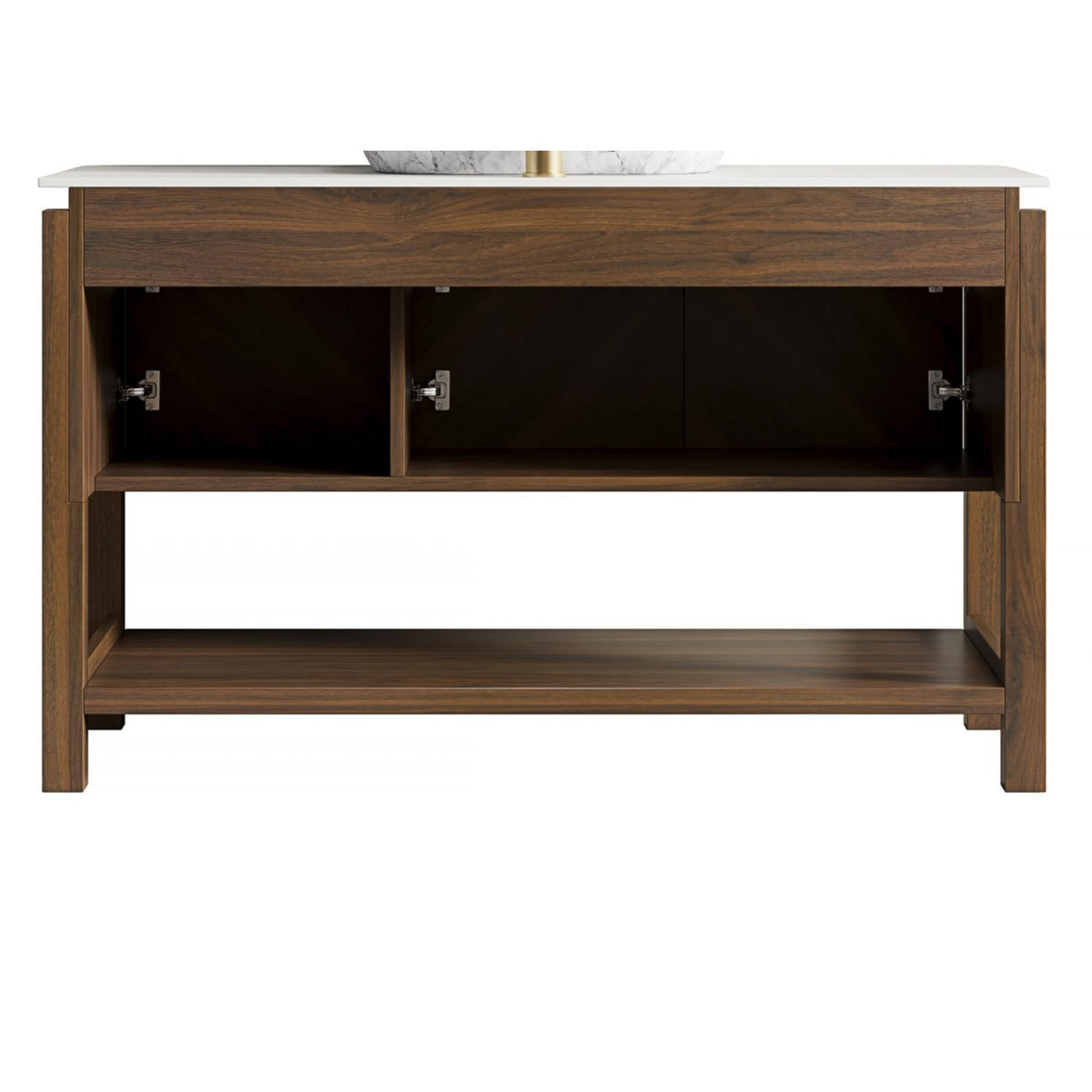 48" Brown Wood Freestanding Three Door Bathroom Vanity - HomeRoots - Flyclothing LLC