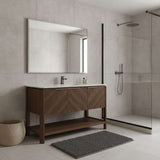 48" Brown Wood Freestanding Three Door Bathroom Vanity - HomeRoots - Flyclothing LLC
