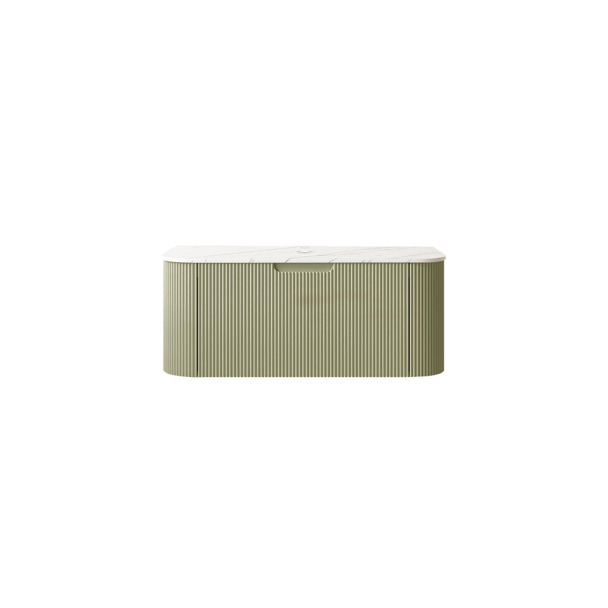 36" Green Wood Floating Bathroom Vanity