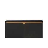 36" Black Wood Floating Double Door Bathroom Vanity - HomeRoots - Flyclothing LLC