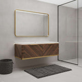 48" Brown Wood Floating Bathroom Vanity And Two Drawers - HomeRoots - Flyclothing LLC