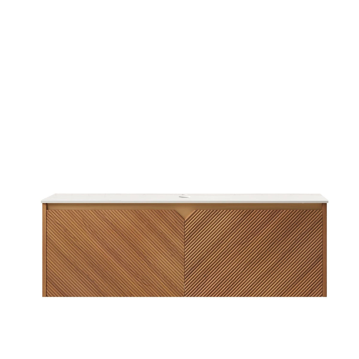 48" Brown Wood Floating Double Door Bathroom Vanity - HomeRoots - Flyclothing LLC