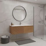 48" Brown Wood Floating Double Door Bathroom Vanity - HomeRoots - Flyclothing LLC