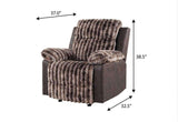 37" Brown Corduroy And Fabric Manual Recliner - HomeRoots - Flyclothing LLC